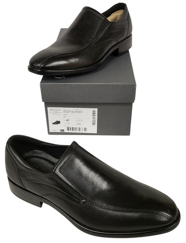 Mocassino ECCO Citytray punta bici slip on pelle uomo taglia 41 EU 7 7.5 US nero
