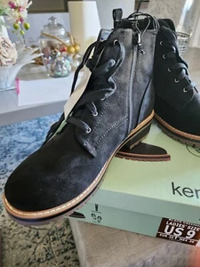 Kensie Kasha Lace Up Ankle Boots, Women's Size 9 M, Black NEW - Picture 1 of 7