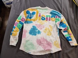 WDW Walt Disney World Spirit Jersey Pastel Rainbow Tie Dye Long Sleeve Shirt Sm - Picture 1 of 10