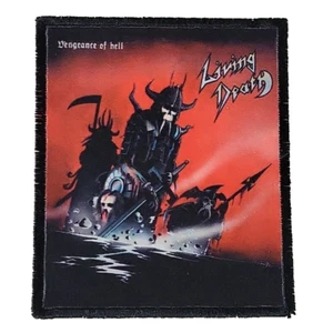LIVING DEATH Vengeance Of Hell SMALL PATCH Printed Band Logo - Picture 1 of 6