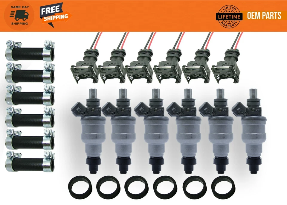 Inyectores de combustible turbo 380cc Nissan Datsun 280z 280zx L28 300zx Z31 ¡Genuinos Bosch! Foto 1 de 1