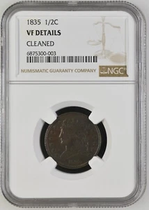 1835 Classic Head Half Cent - NGC VF DETAILS - Picture 1 of 2