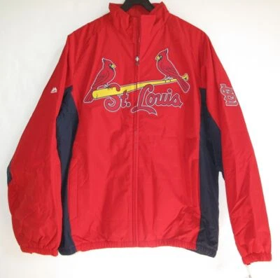 MAJESTIC ST. LOUIS CARDINALS MEN'S FULL-ZIP DOUBLE CLIMATE JACKET LARGE - Image 1 of 4