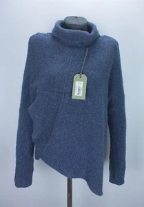 NEW All Saints Lock Roll Neck Relaxed Fit Jumper Total Eclipse Blue XS Wool Blen - Picture 1 of 22