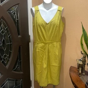 Talbots yellow sleeveless knee length dress - Picture 1 of 7
