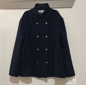 J. Peterman marineblauer Mantel aus 100 % Lammwolle Größe XXL EUC - Bild 1 von 5