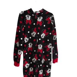 Disney Schlafanzug Damen Gr. S Minnie Mouse Einteiler Ohren Kapuze Comfort Lounge - Bild 1 von 6