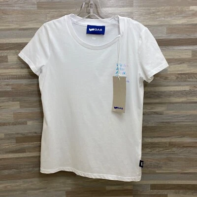 Camiseta GAS Jeans Hanika "We Are" Talla Pequeña Blanca Manga Corta Foto 1 de 4
