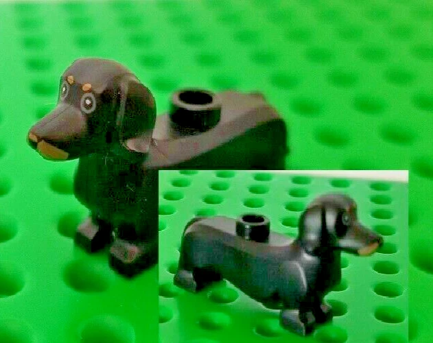 LEGO Animal Dash Hound Mascota Mini Muñeca Negra Minifigura Dachshund Wiener Perro Cachorro Foto 1 de 1