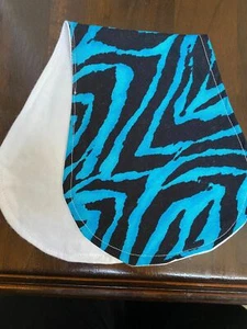 Handmade Burp Cloth Blue Zebra - Picture 1 of 1