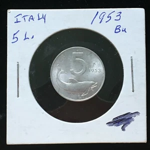 Italy 1953 5 Lira BU Brilliant Uncirculated ***A722*** - Picture 1 of 3