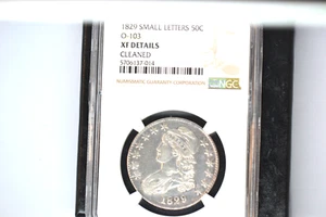 1829 Small Letters Bust Half Dollar- NGC XF Details.  Cleaned. O-103. Looks AU. - Picture 1 of 6