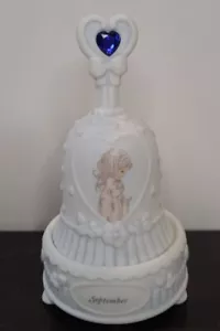 Campana in ceramica con pietra blu zaffiro Momenti preziosi settembre con supporto - Foto 1 di 9