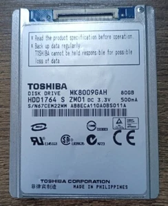 MK8009GAH 80gb HDD Toshiba Hard Disk Drive  For Apple iPod Video Thick 5.5th Gen - Picture 1 of 4