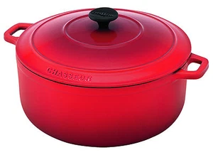 NEW Chasseur Round Cast Iron French Oven 32cm - 8.0 L Inferno Red (RRP $839) - Bild 1 von 2