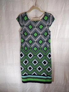 Jessica Howard Kleid Gr. 6 geometrisches Muster gefüttert Pullover Flügelärmel Etuikleid - Bild 1 von 18