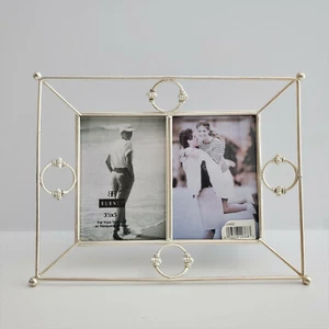 Burnes 3.5" X 5" Double Opening Sahara Metal Picture Frame 139902 FREE SHIPPING - Picture 1 of 4