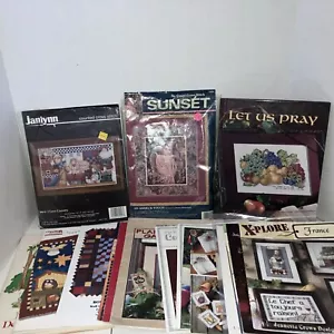 Mixed Lot 20 Craft/Cross Stitch Book/Leaflets & 2 Open X-Stitch Kits READ DESC - Picture 1 of 4