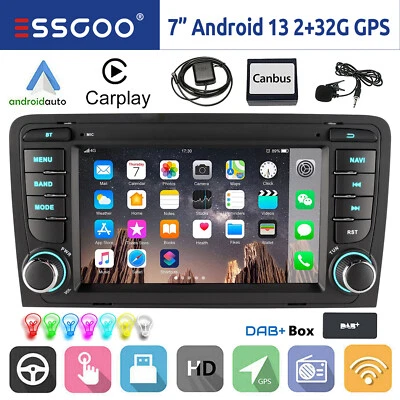 Für Audi A3 S3 RS3 8V 8P Carplay Autoradio DAB+ 32G Android 13 GPS Navi WIFI RDS - Bild 1 von 4