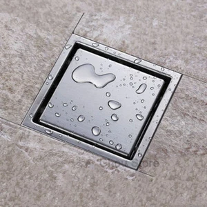 Inserto de azulejo de drenaje de piso de ducha invisible para baño cuadrado de acero inoxidable SUS304 - Imagen 1 de 5