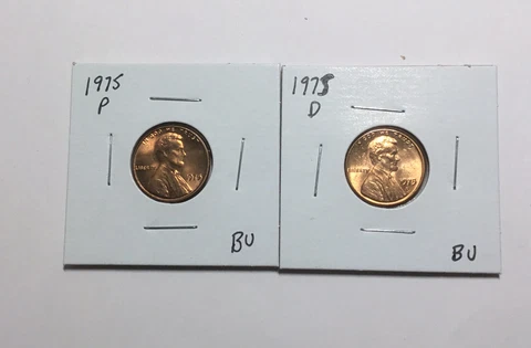 1975-P and 1975-D BU Lincoln Cents Cover