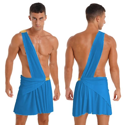 Men's Toga Costume Halloween Party Dress Up Greek Ancient Roman Warrior Cosplay - Image 1 of 3