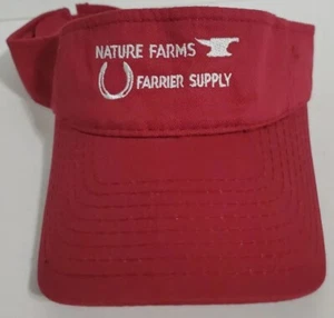 Nature Farms Farrier Supply Logo Red Visor Hat Adjustable Cap Ships Fast - Picture 1 of 5