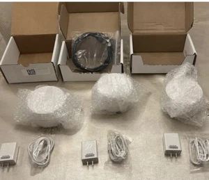 LOT OF 3 Google AC-1304 WIRLES MESH WiFi Router W/AC CABLES & 1 ETHERNET CABLE - Picture 1 of 2