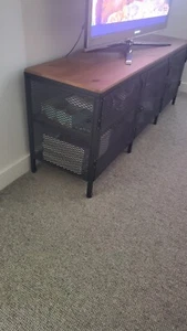FJÄLLBO TV bench, black, 150x36x54 cm - Picture 1 of 2