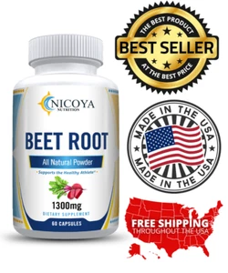 Nitric Oxide Booster Beet Root 1300mg | Healthy Circulation, Endurance & Energy - Picture 1 of 10