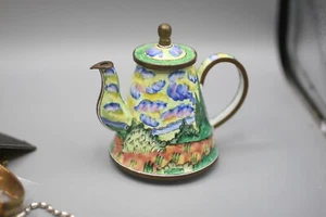 VTG Kelvin Chen Miniature Teapot Vincent Van Gogh Wheat Field No 673 E1 - Picture 1 of 4