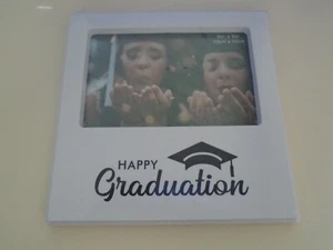 New Sealed White Acrylic Happy Graduation Self-Standing Frame - Picture 1 of 1