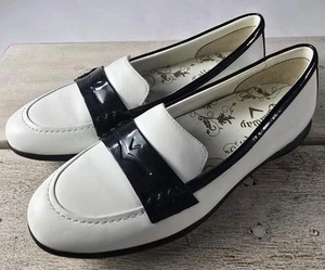 Callaway Couture Moc Golf Shoes Leather Loafers Black/White Spikes Women Sz 7 - Picture 1 of 12
