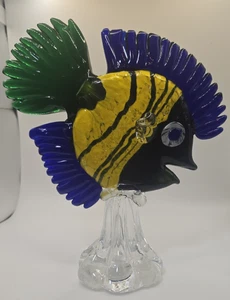 Vintage Confetti Handblown Art Glass Tropical Fish Figurine - Murano style - Picture 1 of 9