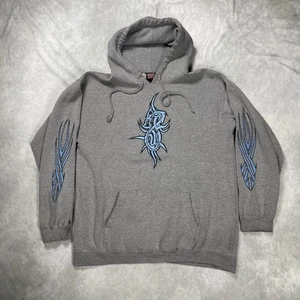 vintage Y2K Verbal Assault Tribal Dragon Hoodie Sz Large 2000s Cyber Goth Grunge - Picture 1 of 14