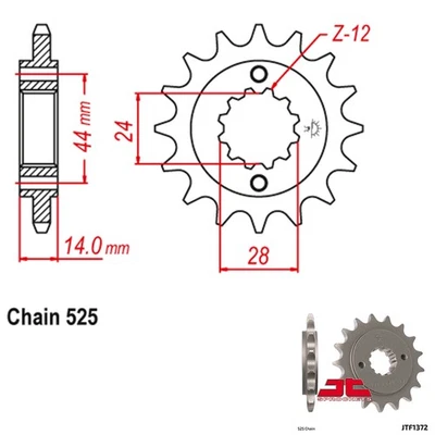 Contraeje de piñón JT paso 525 17 dientes Honda VT750RS Shadow RS (2010-2013) Foto 1 de 2