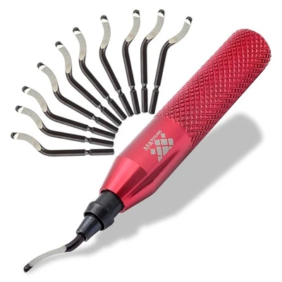 AFA Tooling Deburring Tool Kit with 11 High Speed Steel BS1010 Blades Metal Burr