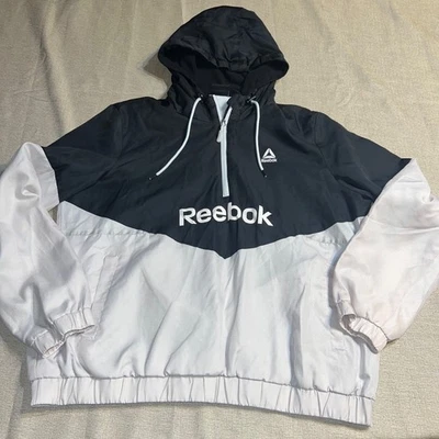 Chaqueta pulóver para mujer Reebok negra blanca XL Foto 1 de 4