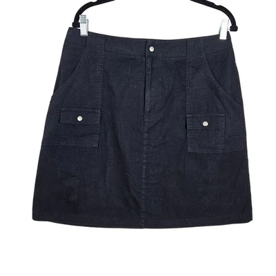 Saia Dockers feminina preta de algodão tamanho 12 com bolsos elegante - Imagem 1 de 4