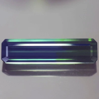 3.45CT GORGEOUS VVS OCTAGON BI COLOR GREEN & BLUE UNHEATED TOURMALINE NATURAL - Image 1 of 3