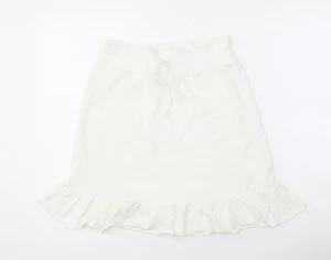 Vero Moda Women's White Skirt M with Ruffle Accents - Picture 1 of 12