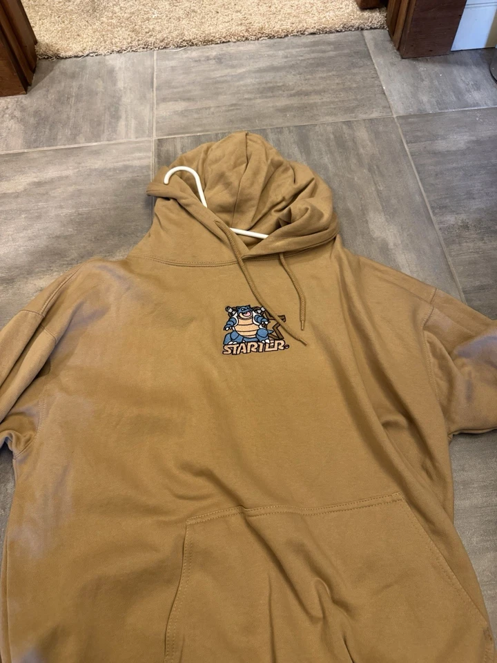 Custom Starter Pokemon Blastoise Sweatshirt Hoodie Men’s Size XL Tan Cool Piece - Image 1 of 4