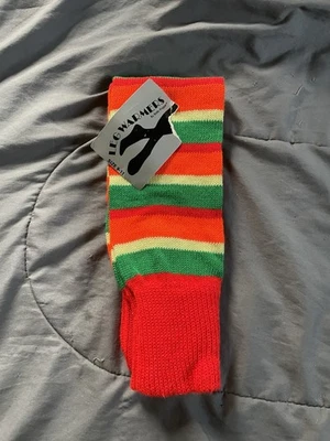 NUEVO CON ETIQUETAS Calentadores de Piernas Vintage Años 80 90 Rayas 20" Largo Ballet Aeróbicos Yoga Danza Foto 1 de 2