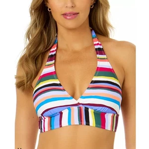 Bikini donna Anne Cole Marilyn a righe con reggicalze coppa D nuovo con etichetta - Foto 1 di 7