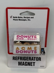 Vintage Acme Donuts Box Refrigerator Magnet 1998 New Sealed READ - Picture 1 of 8