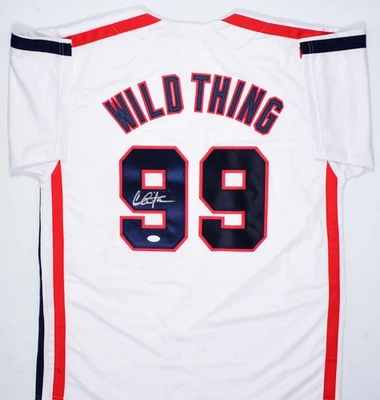 Charlie Sheen Signed Major League Ricky 'Wild Thing' Vaughn Pro Style Jersey-JSA - Image 1 of 4