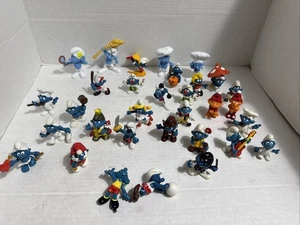 Figura de acción vintage SMURFS PVC Peyo Schieich lote de 32 1978-1980 2011 - Imagen 1 de 17