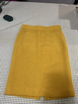 J Crew skirt classic no. 2 pencil size 10 100% Wool- Lined Poly Mustard Yellow - Image 1 of 4