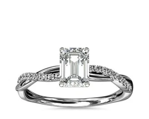 2.25 Ct Emerald IGI Certified Lab Grown Anniversary Diamond Rings 14K White Gold - Picture 1 of 7