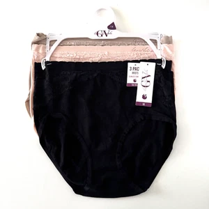 Gloria Vanderbilt Womens Plus Size 1X 3 Pack Seamless Comfort Briefs Lace Accent - Picture 1 of 6